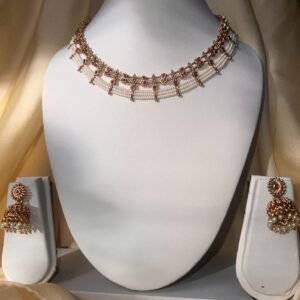 Antique Pearl Choker with Jhumka