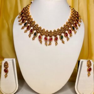 Antique Temple Lekshmi Motif Necklace Set