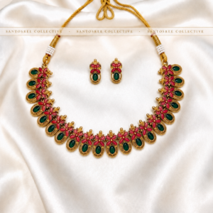 Raktika Ruby Bloom Necklace Set
