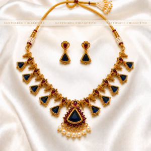 The Signature Palakka Necklace Set - Regent Blue